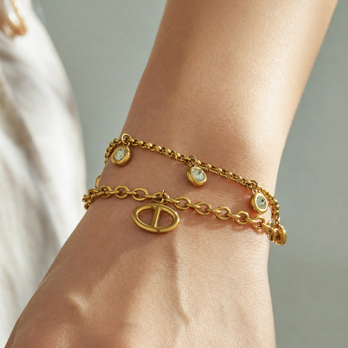 316L Stainless Steel 18K PVD Gold Dolphin Zircon Bracelet made with 316L stainless steel and 18K PVD gold finish for wholesale jewelry buyers - image 10