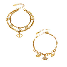 316L Stainless Steel 18K PVD Gold Dolphin Zircon Bracelet made with 316L stainless steel and 18K PVD gold finish for wholesale jewelry buyers - image 3