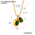 P1238 Double Green Zircon / Necklace