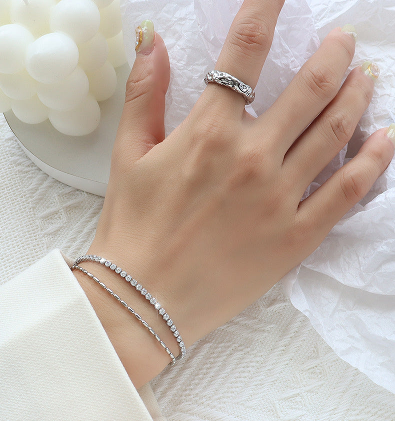 316L Stainless Steel 18K PVD Gold Double Layer Zircon Bracelet made with 316L stainless steel and 18K PVD gold finish for wholesale jewelry buyers - image 7