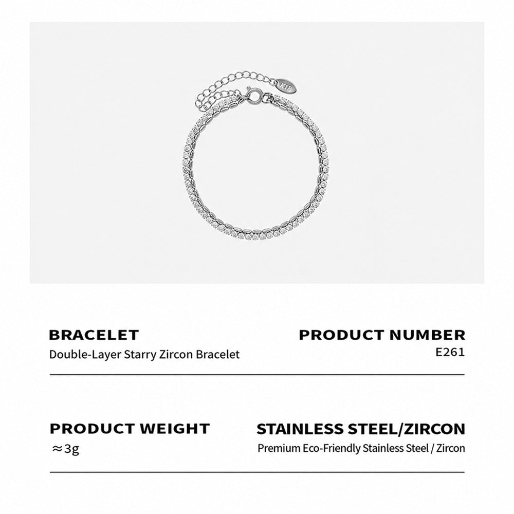 316L Stainless Steel 18K PVD Gold Double Layer Zircon Bracelet made with 316L stainless steel and 18K PVD gold finish for wholesale jewelry buyers - image 8