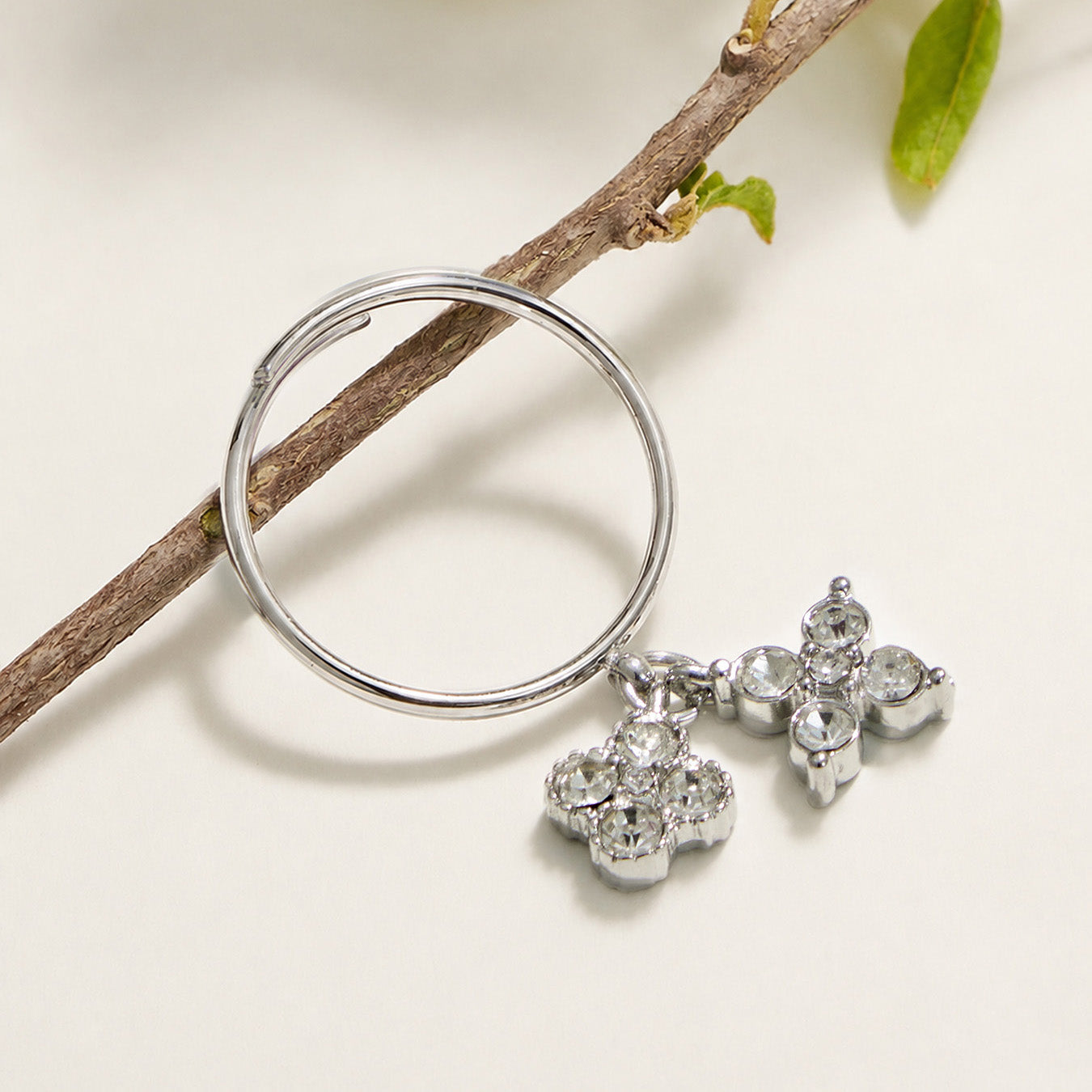316L Stainless Steel 18K PVD Gold Double Pendant Clover Ring made with 316L stainless steel and 18K PVD gold finish for wholesale jewelry buyers - image 11