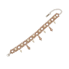 MiduoduoJewelry double-row shell bead tassel bracelet in gold and gray finishes