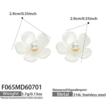 316L Stainless Steel 18K PVD Gold Droplet Pearl Earrings made with 316L stainless steel and 18K PVD gold finish for wholesale jewelry buyers - image 6