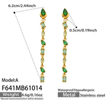 316L Stainless Steel 18K PVD Gold Droplet Zircon Earrings made with 316L stainless steel and 18K PVD gold finish for wholesale jewelry buyers - image 10