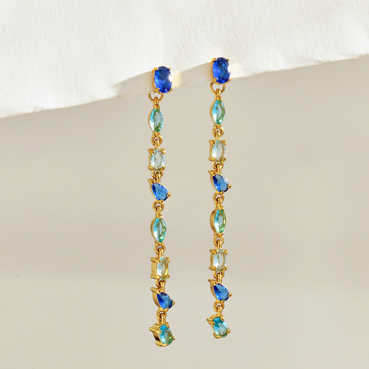 316L Stainless Steel 18K PVD Gold Droplet Zircon Earrings made with 316L stainless steel and 18K PVD gold finish for wholesale jewelry buyers - image 13