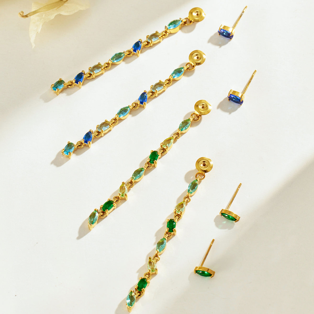 316L Stainless Steel 18K PVD Gold Droplet Zircon Earrings made with 316L stainless steel and 18K PVD gold finish for wholesale jewelry buyers - image 14