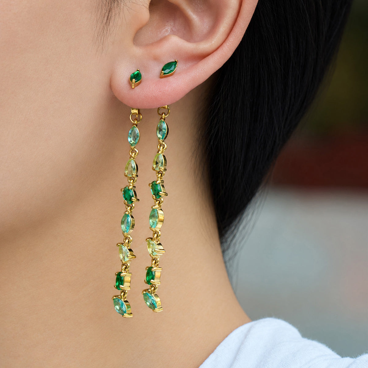 316L Stainless Steel 18K PVD Gold Droplet Zircon Earrings made with 316L stainless steel and 18K PVD gold finish for wholesale jewelry buyers - image 4