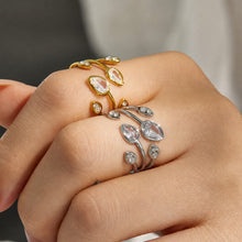 316L Stainless Steel 18K PVD Gold Droplet Zircon Ring made with 316L stainless steel and 18K PVD gold finish for wholesale jewelry buyers - image 17