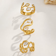 316L Stainless Steel 18K PVD Gold Droplet Zircon Ring made with 316L stainless steel and 18K PVD gold finish for wholesale jewelry buyers - image 18