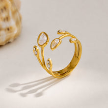 316L Stainless Steel 18K PVD Gold Droplet Zircon Ring made with 316L stainless steel and 18K PVD gold finish for wholesale jewelry buyers - image 6