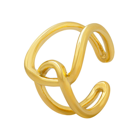 316L Stainless Steel 18K PVD Gold Dual Cross Ring made with 316L stainless steel and 18K PVD gold finish for wholesale jewelry buyers - image 4