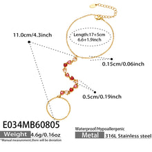 E034 blue cubic zirconia hand chain bracelet size and product detail guide