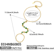 E034 multicolor 5A cubic zirconia hand chain bracelet size and product detail guide