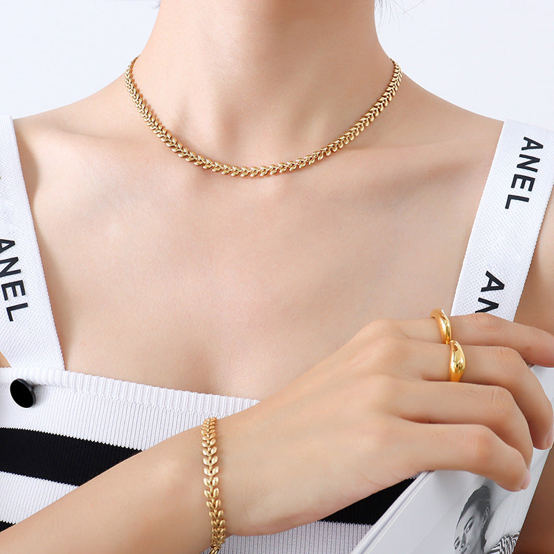 18K Gold Plated Stainless Steel Mixed Chain Bracelet Collection