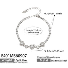 E401 white zircon steel bracelet size details