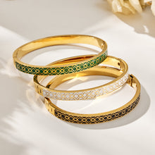304 Stainless Steel 18K PVD Gold Enamel Drip Bangle made with 304 Stainless Steel and 18K PVD gold finish for wholesale jewelry buyers - image 13