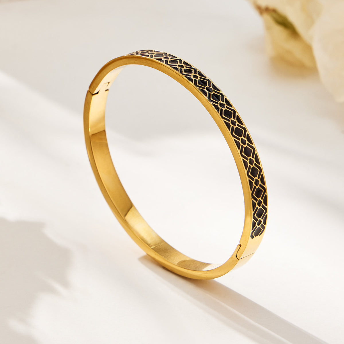 304 Stainless Steel 18K PVD Gold Enamel Drip Bangle made with 304 Stainless Steel and 18K PVD gold finish for wholesale jewelry buyers - image 15