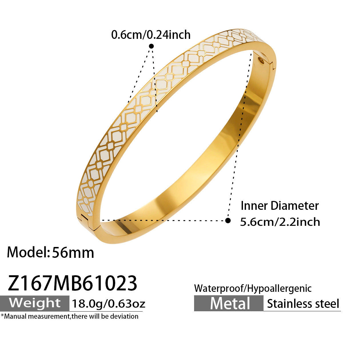 Stylish white enamel drip bangle perfect for everyday wear