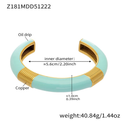 blue green enamel copper bangle (Z181MDD51222), inner diameter 5.6cm, weight 40.84g