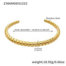 18k gold stainless steel braid bangle (Z366MDD51222), inner diameter 6.0cm, weight 18.92g