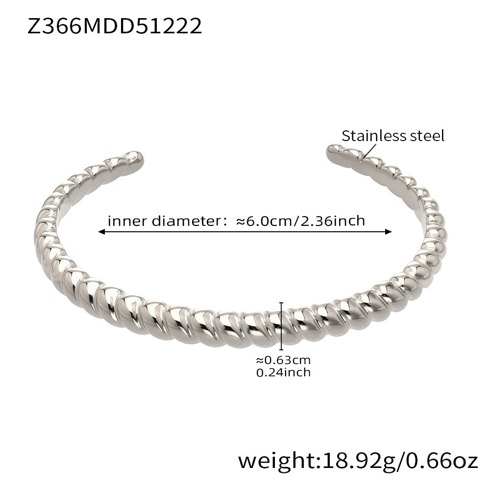stainless steel braid bangle (Z366MDD51222), inner diameter 6.0cm, weight 18.92g