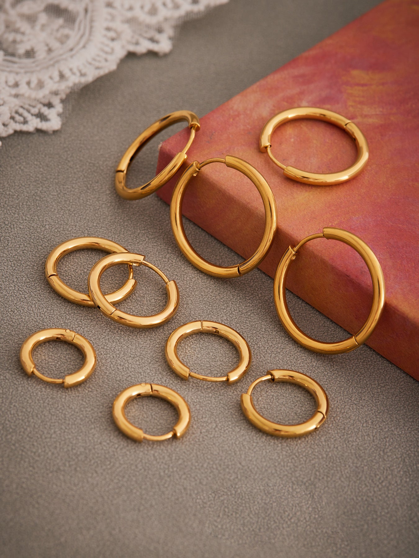 316L Stainless Steel Mixed Metal Two-Tone Minimalist Hoop Earrings | PVD Gold Huggie Hoops
