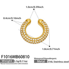 F1016 gold clear cubic zirconia ear cuff size and product detail guide