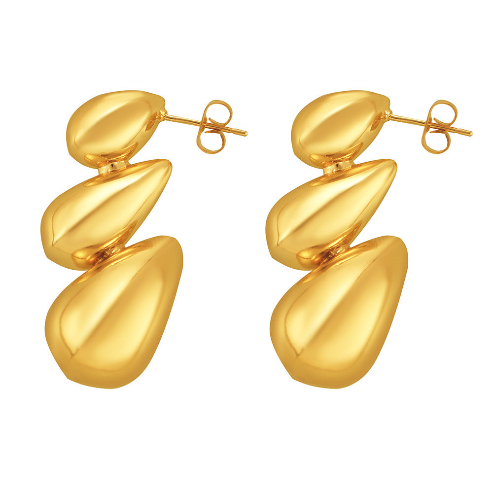 18K Gold Plated Copper Teardrop Drop Earrings