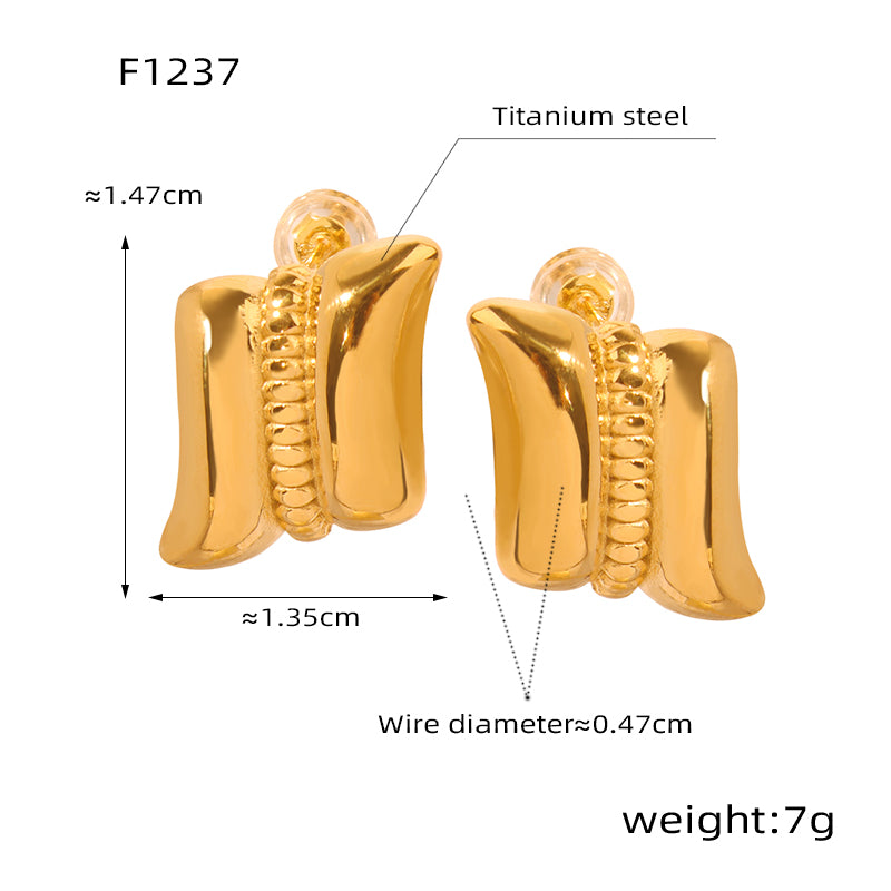 Miduoduo F1237 Earrings Gold - Dimension & Weight Specifications