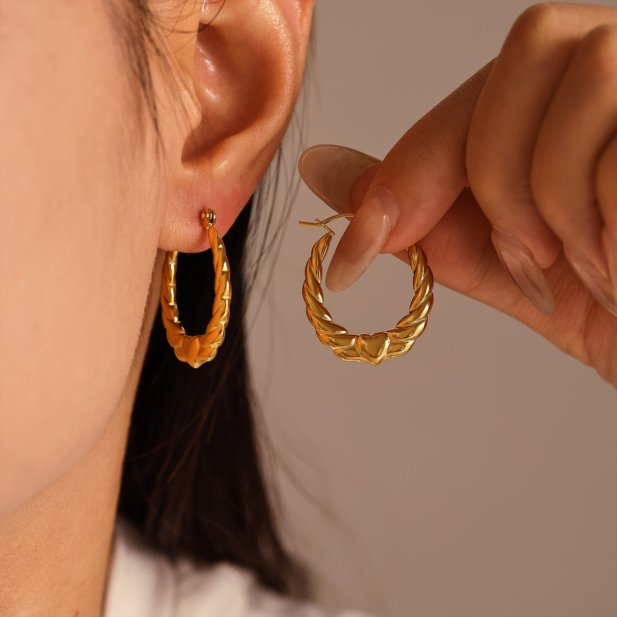 Miduoduo F126 Earrings - Lifestyle Wearing View 1