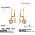 Heart CZ / Gold-tone / Earrings