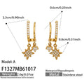 NF1327 Eight-Pointed Star / Gold-tone / Earrings