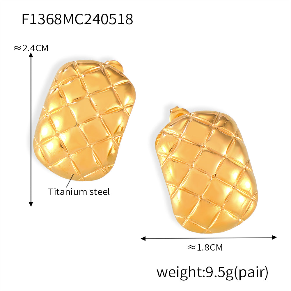 Miduoduo F1368 Earrings Gold - Dimension & Weight Specifications