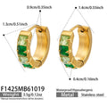 Green CZ / Gold-tone / Earrings