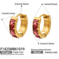 Pink CZ / Gold-tone / Earrings