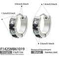 Black CZ / Steel-tone / Earrings