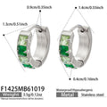 Green CZ / Steel-tone / Earrings
