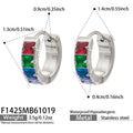 Multicolor CZ / Steel-tone / Earrings