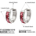 Pink CZ / Steel-tone / Earrings