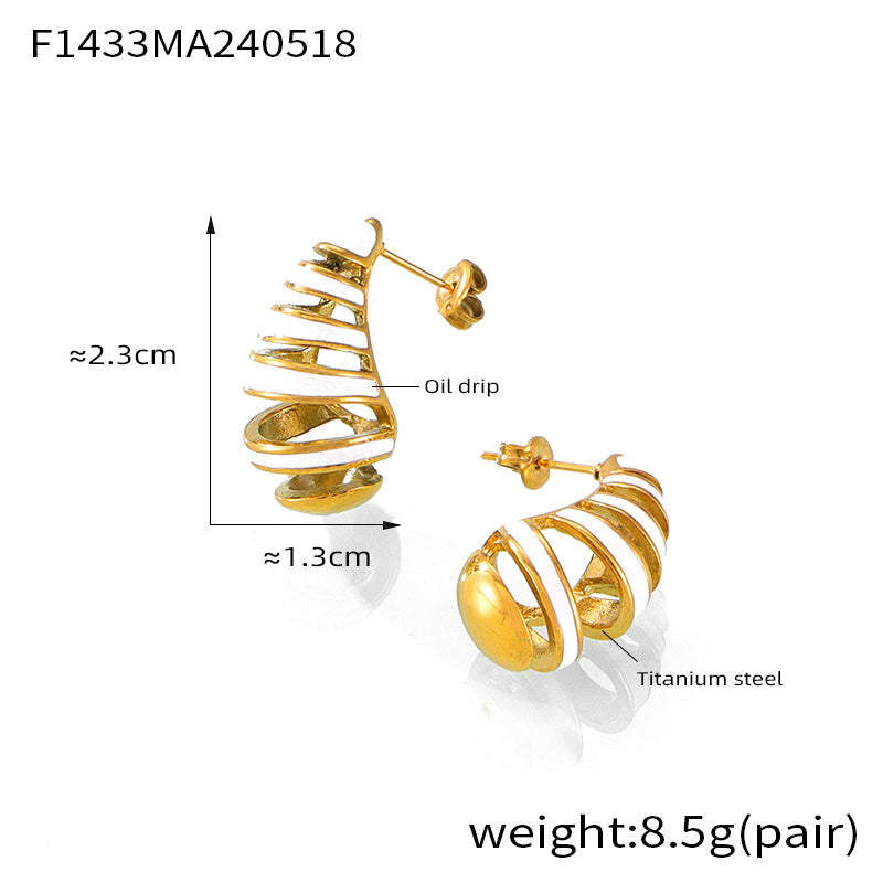 Miduoduo F1433 Earrings Gold - Dimension & Weight Specifications