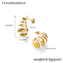 Miduoduo F1433 Earrings Gold - Dimension & Weight Specifications