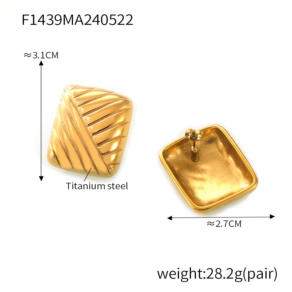 Miduoduo F1439 Earrings Gold - Dimension & Weight Specifications