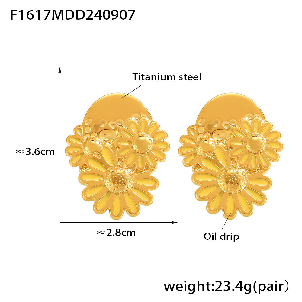 Miduoduo F1617 Earrings Gold - Dimension & Weight Specifications