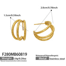 F280 gold chunky double layer hoop earrings size and product detail guide