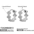 White CZ / Steel / Earrings