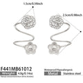 Zircon Flower Steel Clip-On Earrings / Jewelry