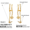 Butterfly CZ / Gold-tone / Earrings