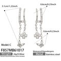 Butterfly CZ / Steel-tone / Earrings