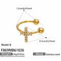 Cross Zircon – Gold Tone / Ear Cuff